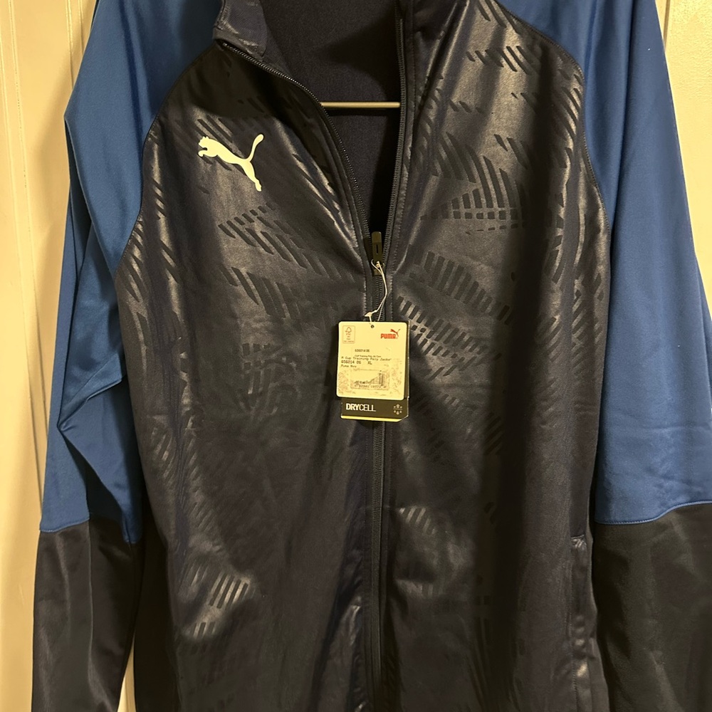 Puma Performance Jacket Blue and Black Athletic Design